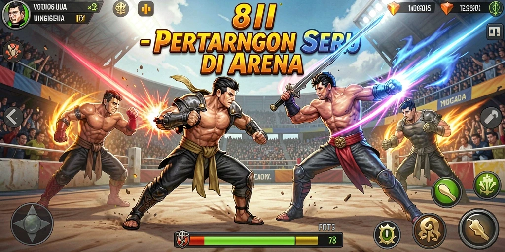 Tangkapan layar menunjukkan pertarungan intens di arena 8II.