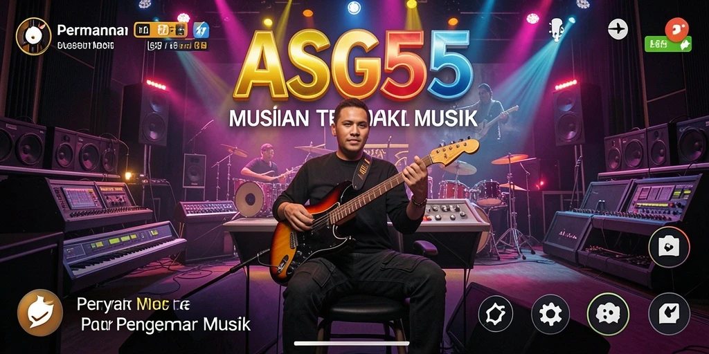 Tampilan gameplay menarik dan interaktif dari ASG55 dengan berbagai musik.