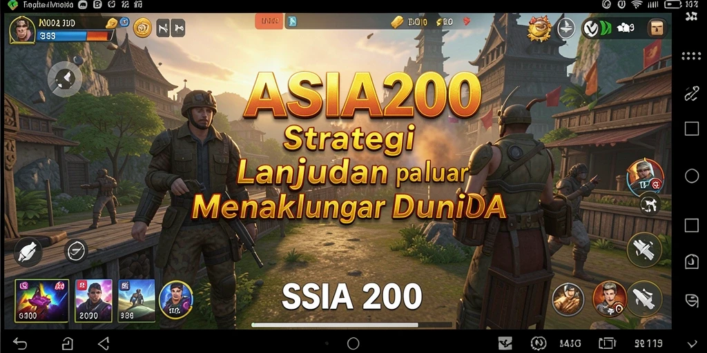 Tangkapan layar utama ASIA200 yang menunjukkan aksi pertempuran strategi.