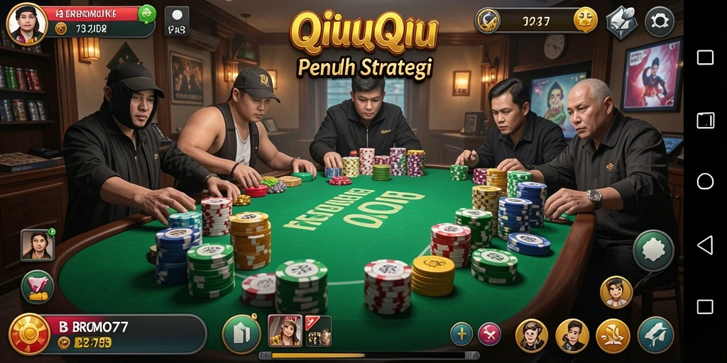 Tampilan gameplay seru BROMO77, permainan QiuQiu yang mendebarkan.