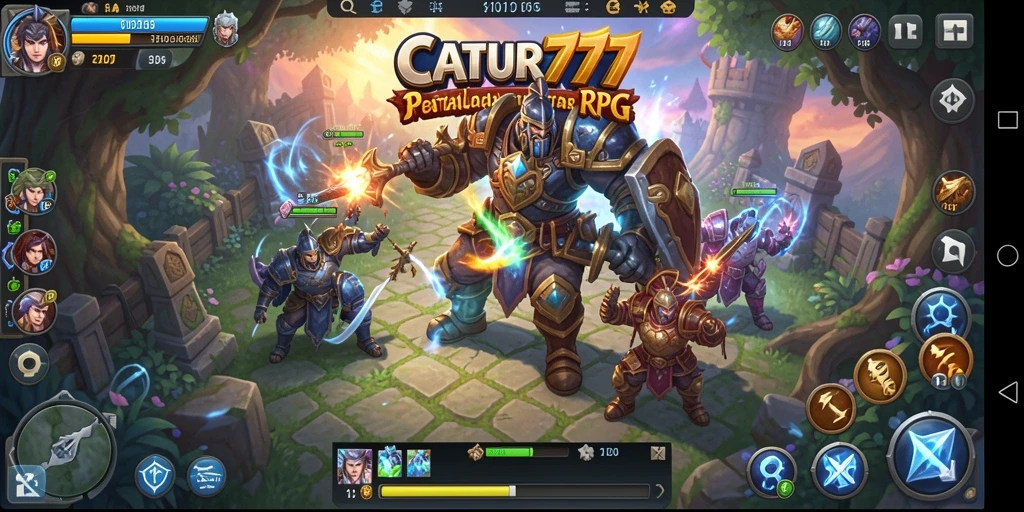 Tangkapan layar gameplay <strong>CATUR777</strong> menampilkan pertarungan menarik dalam dunia RPG.