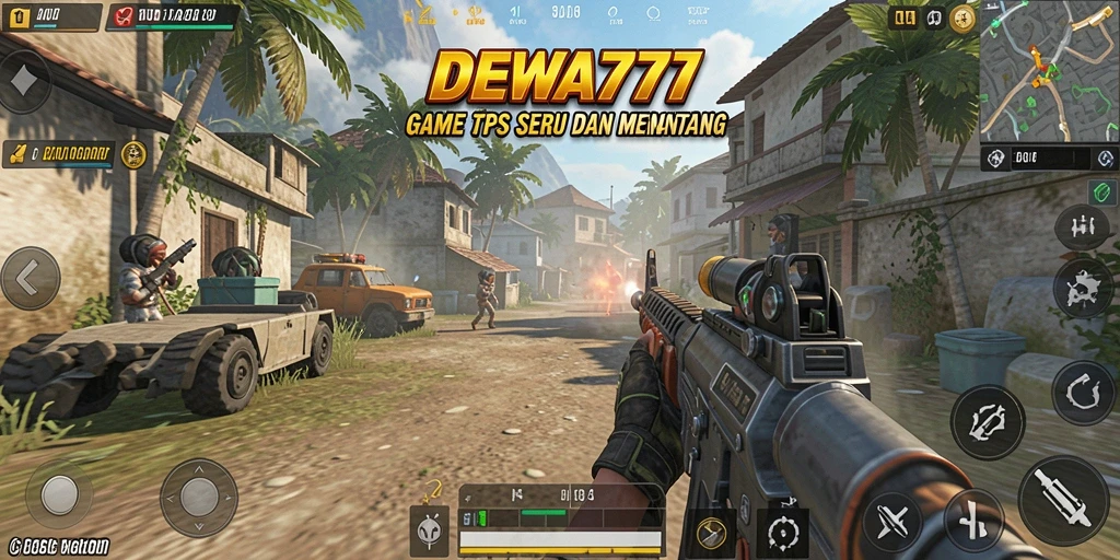 Tampilan gameplay DEWA777 yang mendebarkan dalam mode TPS.