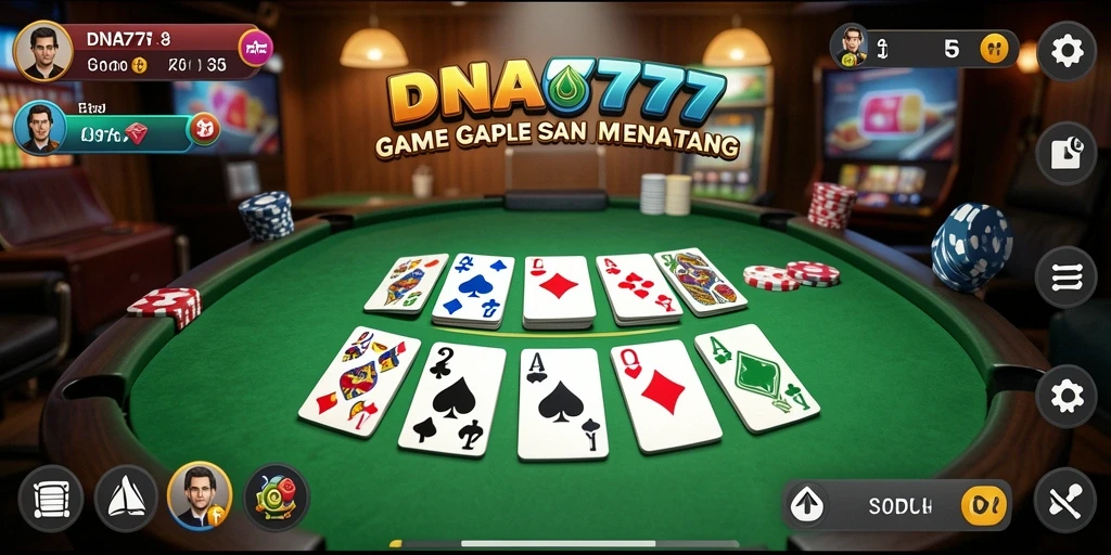 Screenshot gameplay DNA777 menampilkan suasana permainan Gaple yang menyenangkan.
