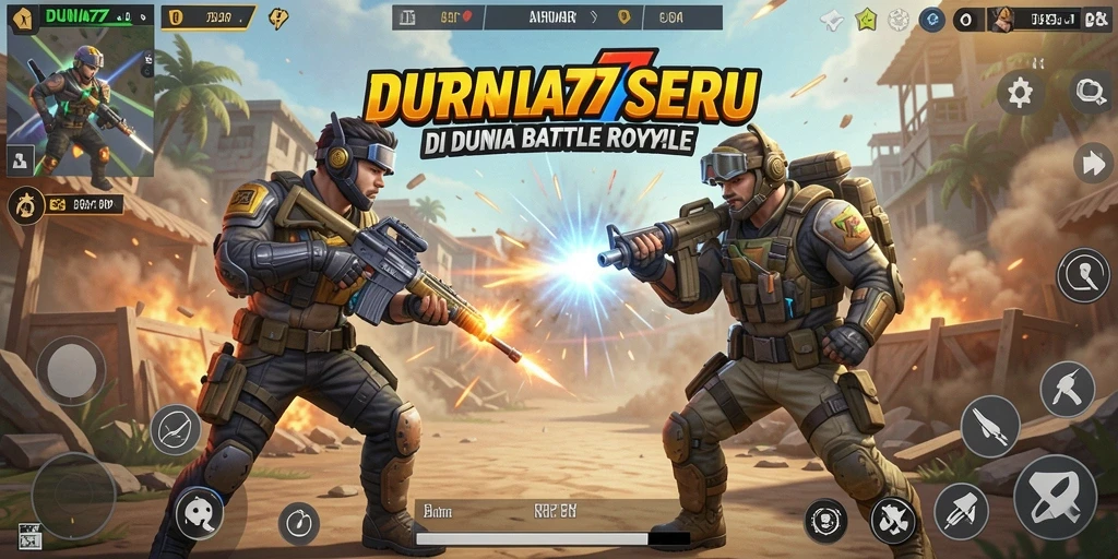 Gameplay menarik dari DUNIA77 dalam pertarungan Battle Royale.