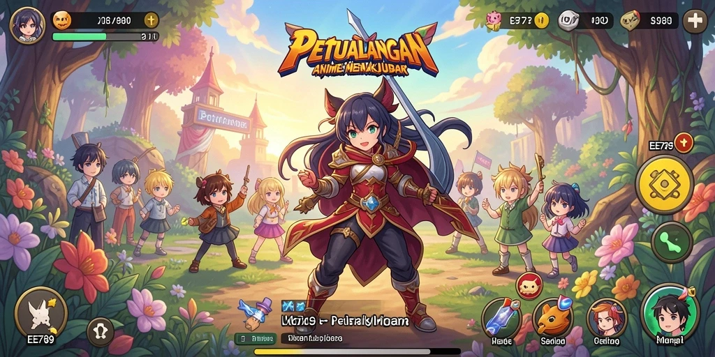 Screenshot gameplay EE789 yang menampilkan aksi seru di dunia anime.
