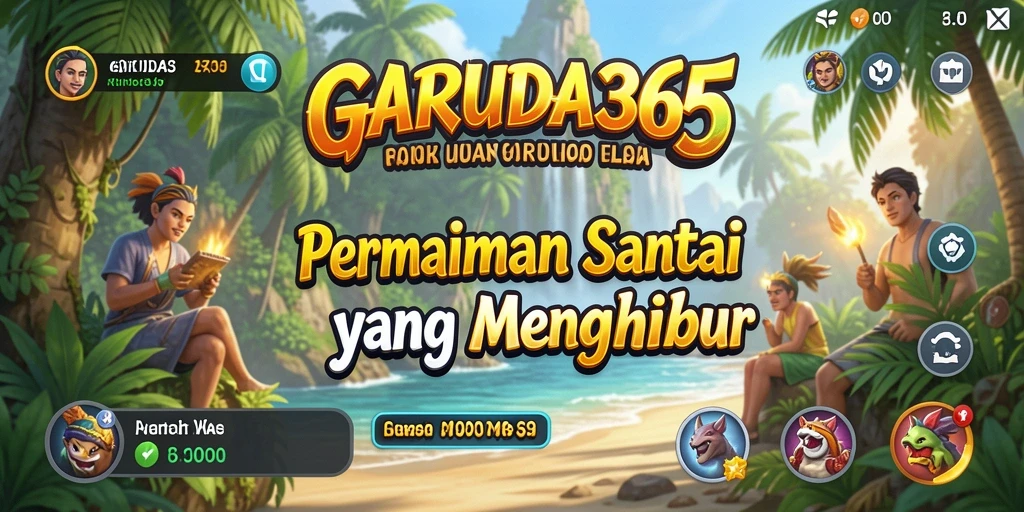 Tampilan gameplay utama GARUDA365 yang menggembirakan dan penuh warna.