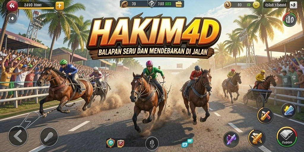 Tampilan gameplay HAKIM4D yang mendebarkan dalam balapan.