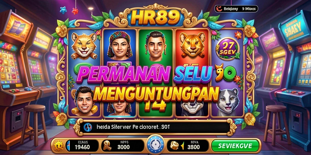 Tampilan gameplay HR89 dengan mesin slot yang menarik dan grafis memukau.