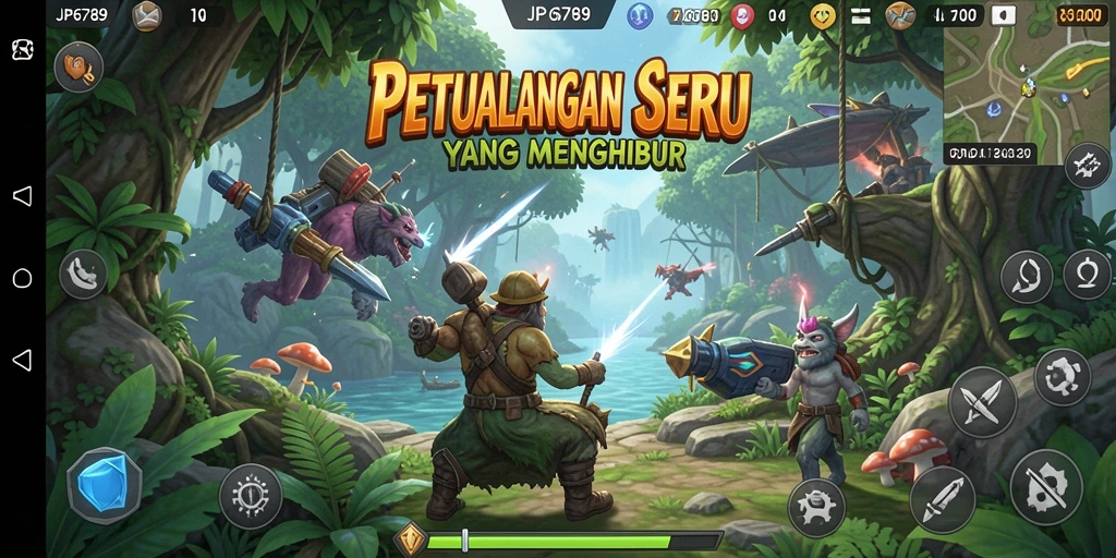 Screenshot gameplay JP6789 menampilkan karakter lucu dalam petualangan menarik.