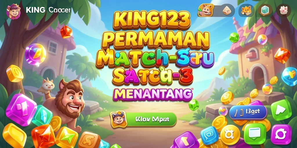 Screenshot KING123 menampilkan gameplay seru dari permainan Match-3.