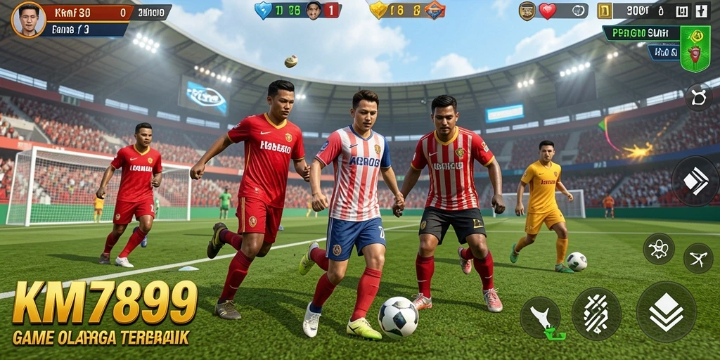 Screenshot gameplay KM789 menampilkan aksi seru dalam permainan olahraga.