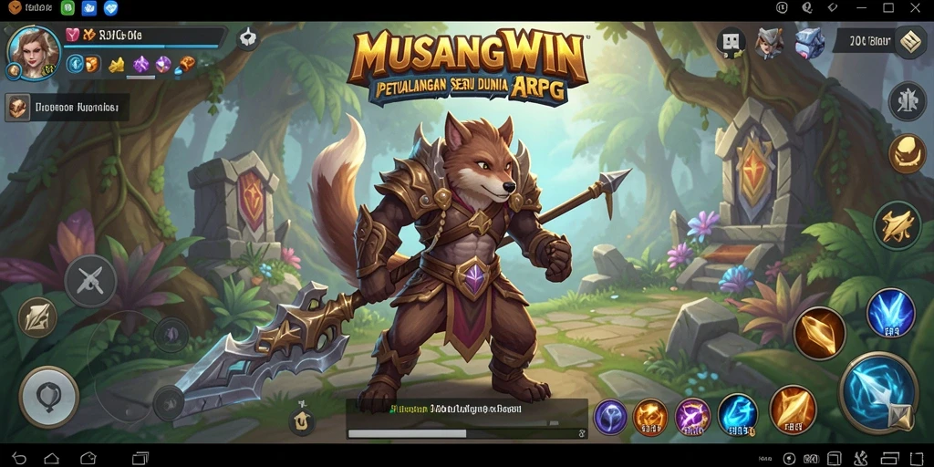 Screenshot gameplay MUSANGWIN yang menampilkan aksi tempur seru dan grafis menawan.