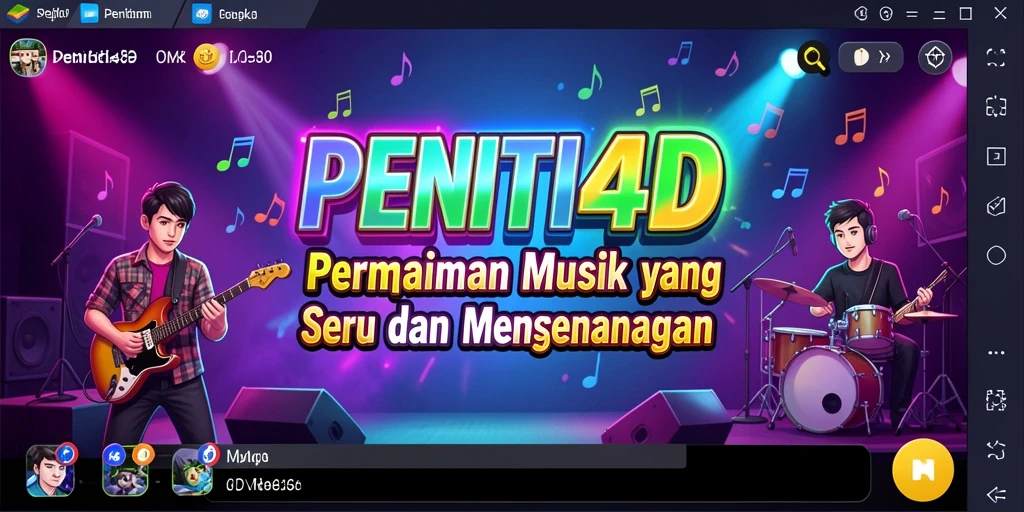 Screenshot dari gameplay <strong>PENITI4D</strong> menampilkan aksi seru dan interaksi musik.