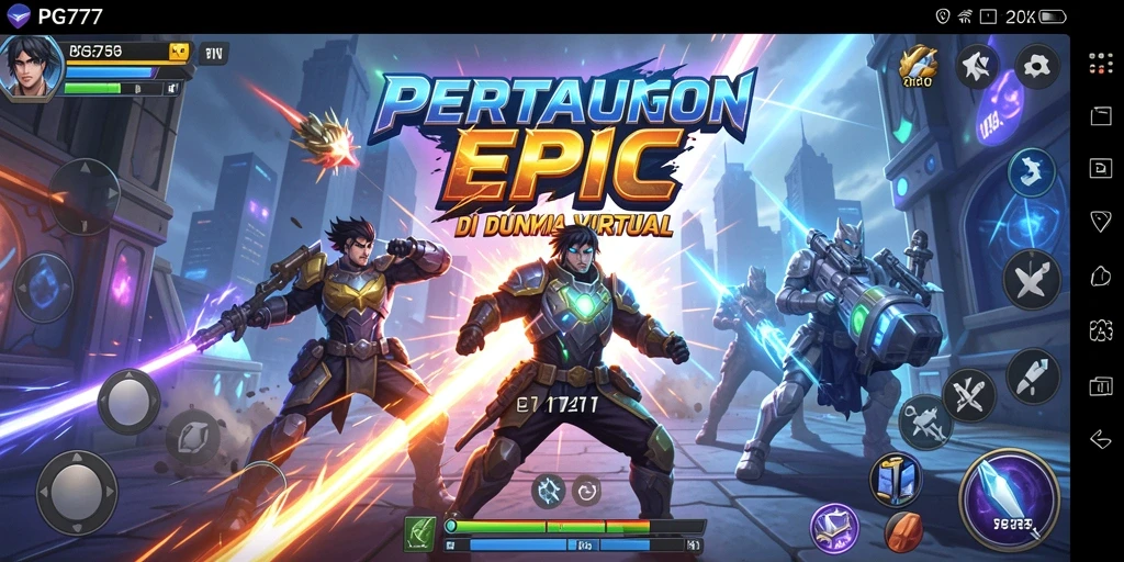 Gameplay PG777 yang penuh aksi dan pertarungan seru.