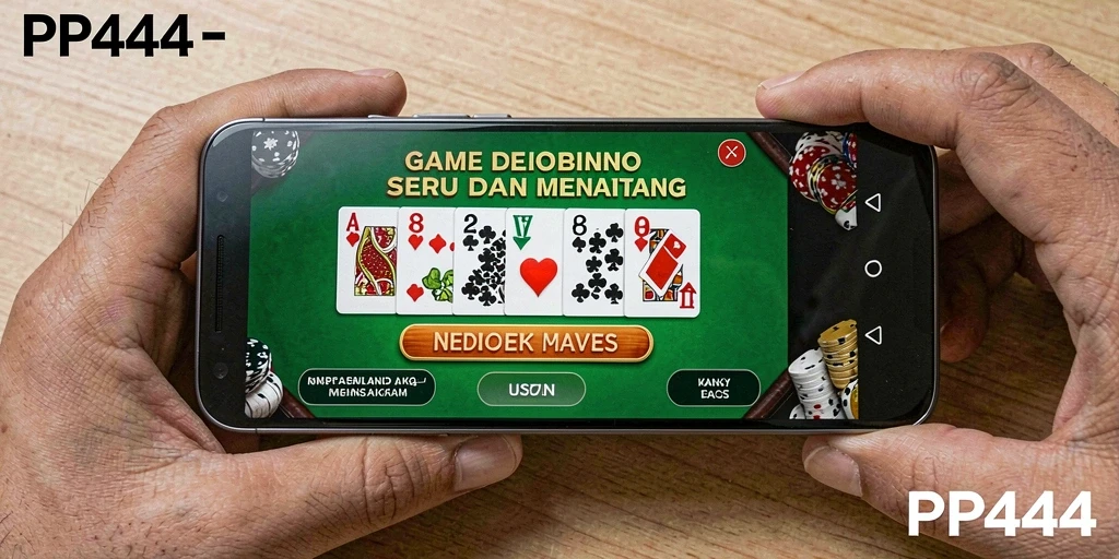 Screenshot gameplay PP444 yang menarik dengan suasana bermain Domino.