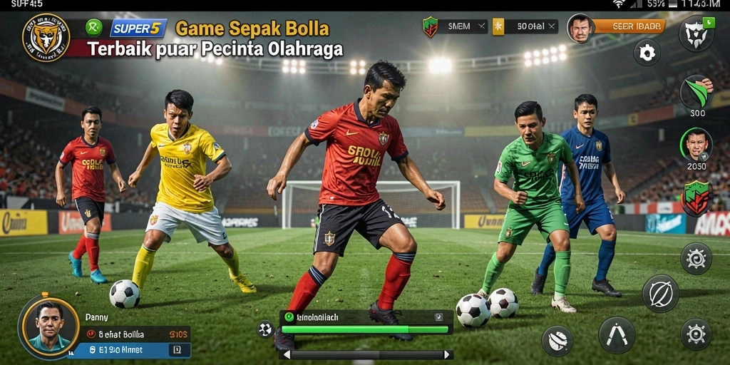 Tampilan gameplay SUPER5 yang intens dan mendebarkan.
