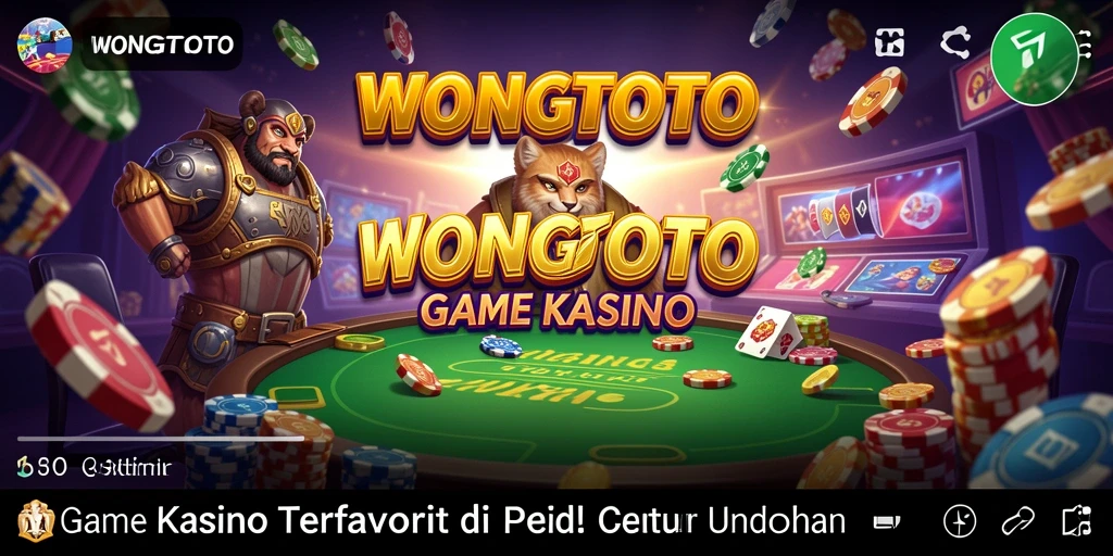 Tampilan gameplay seru di WONGTOTO dengan berbagai permainan Kasino.